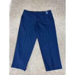 George Performance Dress Pants Mens 44x30 Blue Flex Flat Front Classic Fit